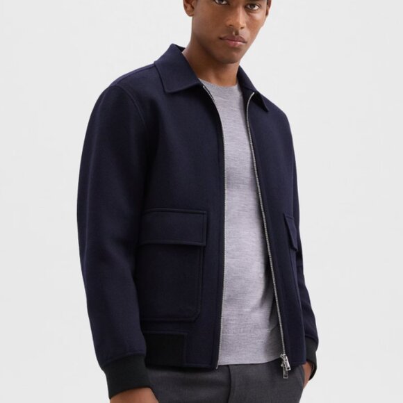 Theory - Sean Jacket in Double-Face Wool-Cashmere - Medium - Navy Blue - Picture 8 of 9